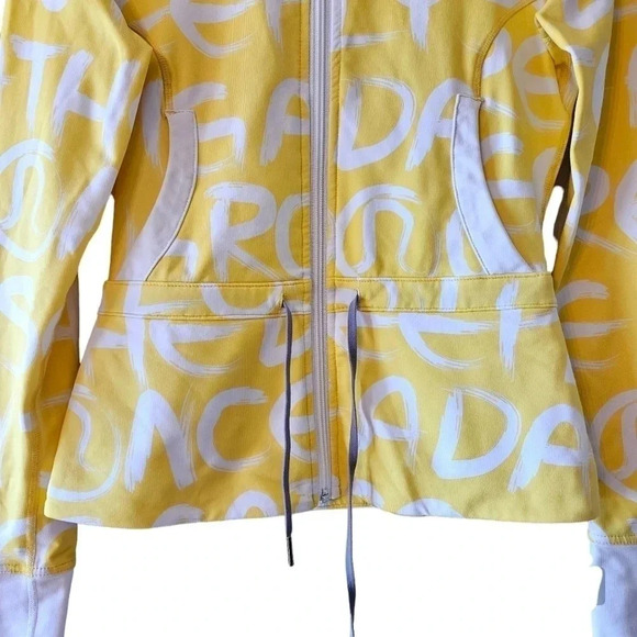 Lululemon Victory Manifest Casual Long Sleeve Women's Jacket Yellow White Sz 4. - Picture 5 of 16